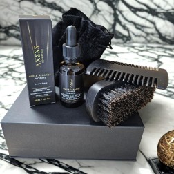 Coffret barbe AXESS avec huile à barbe, brosse et peigne – soin premium pour homme